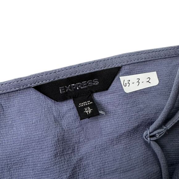 Express Blue Wrap Around Crop Top Women's Size XS | 63-3-2 - Picture 3 of 5